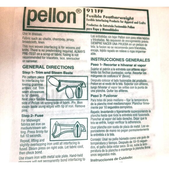 Pellon 911FF Fusible Featherweight Interfacing 20" Wide 90% Polyester/10% Nylon - Picture 1 of 6